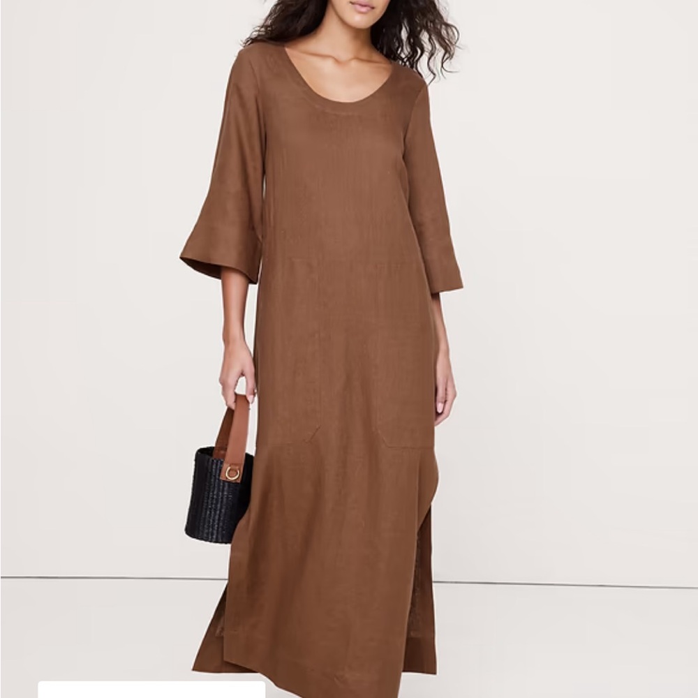 Banana Republic Brown Scoop-Neck Maxi Dress